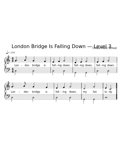 London Bridge Is Falling Down — Level 3 sheet music preview