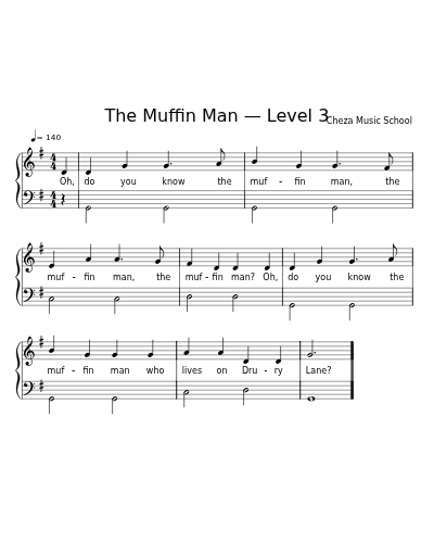 The Muffin Man — Level 3 sheet music preview