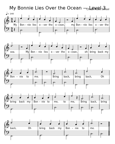 My Bonnie Lies Over the Ocean — Level 3