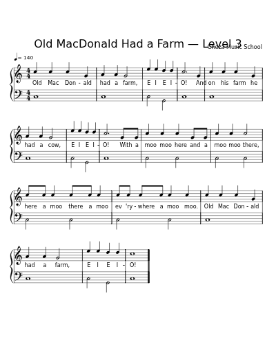 Old MacDonald Had a Farm — Level 3