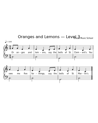 Oranges and Lemons — Level 3 sheet music preview