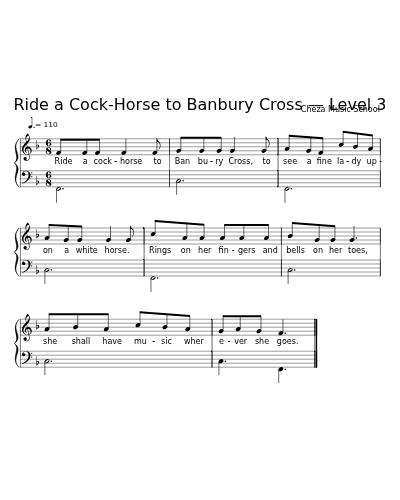 Ride a Cock-Horse to Banbury Cross — Level 3 sheet music preview