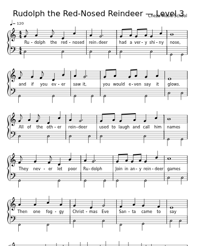 Rudolph the Red-Nosed Reindeer — Level 3 sheet music preview