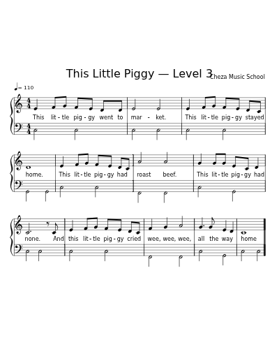 This Little Piggy — Level 3 sheet music preview