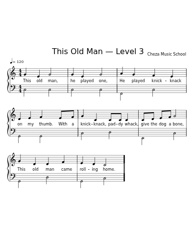 This Old Man — Level 3 sheet music preview