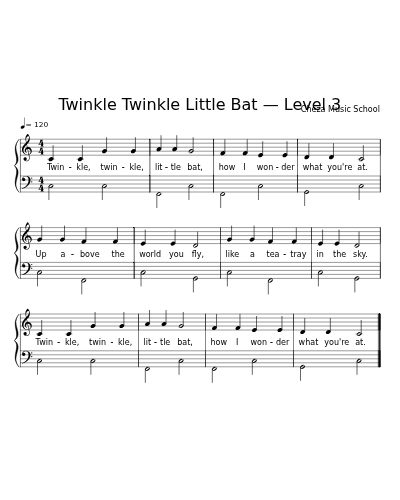 Twinkle Twinkle Little Bat — Level 3