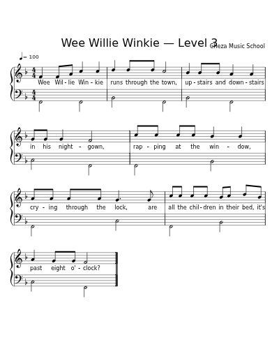 Wee Willie Winkie — Level 3