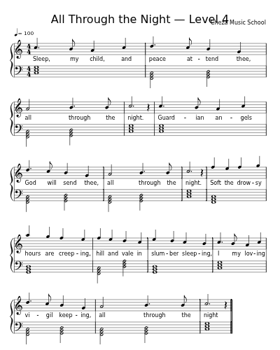 All Through the Night — Level 4 sheet music preview