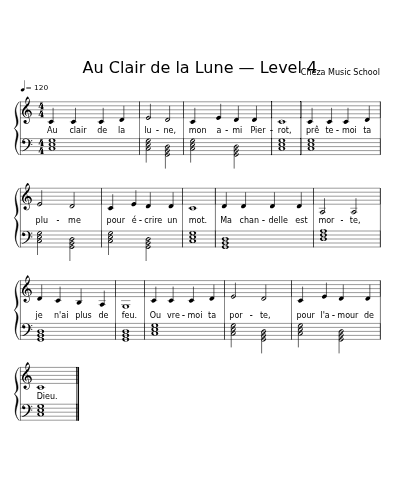 Au Clair de la Lune — Level 4