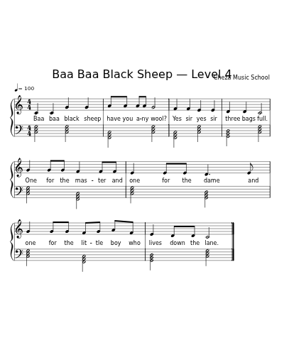 Baa Baa Black Sheep — Level 4