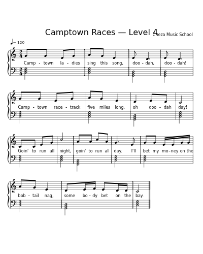 Camptown Races — Level 4 sheet music preview