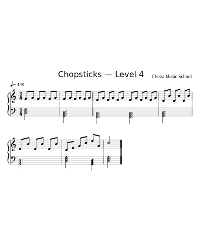 Chopsticks — Level 4 sheet music preview