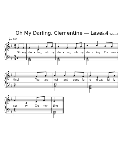 Oh My Darling, Clementine — Level 4