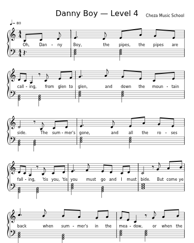 Danny Boy — Level 4 sheet music preview