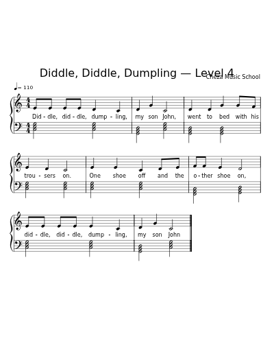 Diddle, Diddle, Dumpling — Level 4
