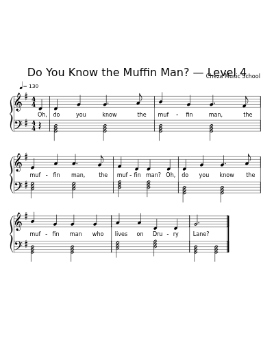 Do You Know the Muffin Man? — Level 4 sheet music preview