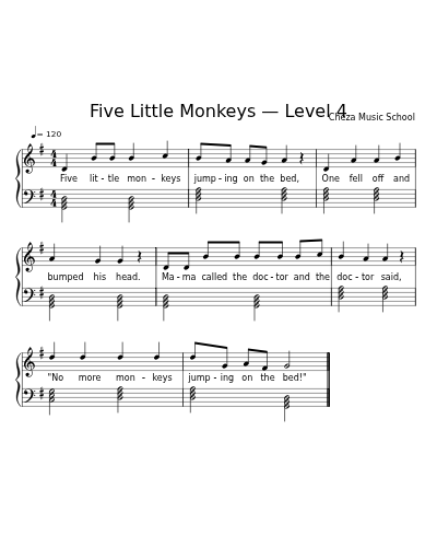 Five Little Monkeys — Level 4
