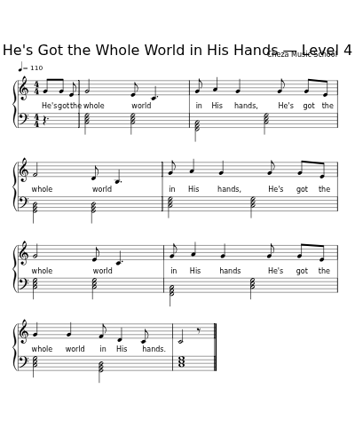 He's Got the Whole World in His Hands — Level 4 sheet music preview