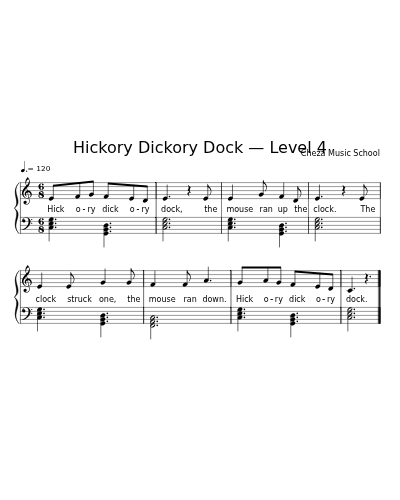 Hickory Dickory Dock — Level 4 sheet music preview