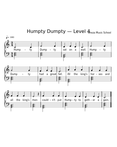 Humpty Dumpty — Level 4 sheet music preview