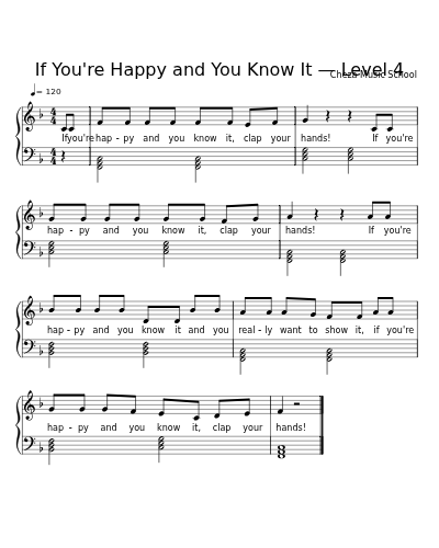 If You're Happy and You Know It — Level 4 sheet music preview