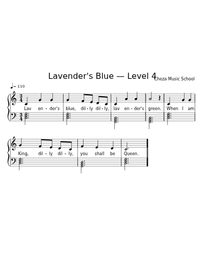 Lavender's Blue — Level 4 sheet music preview