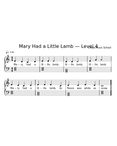 Mary Had a Little Lamb — Level 4