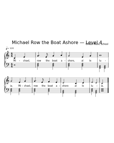 Michael Row the Boat Ashore — Level 4 sheet music preview