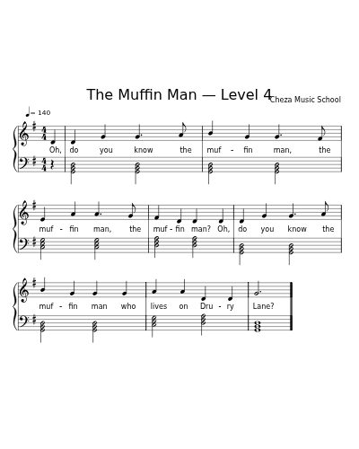 The Muffin Man — Level 4 sheet music preview