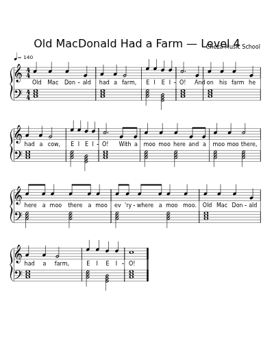 Old MacDonald Had a Farm — Level 4