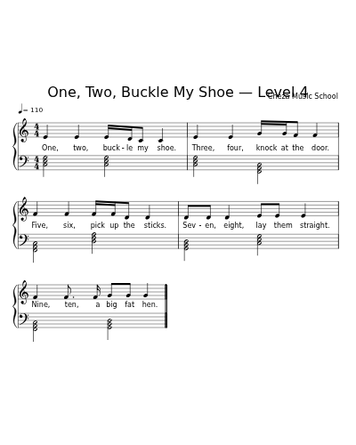 One, Two, Buckle My Shoe — Level 4