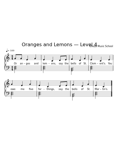 Oranges and Lemons — Level 4 sheet music preview