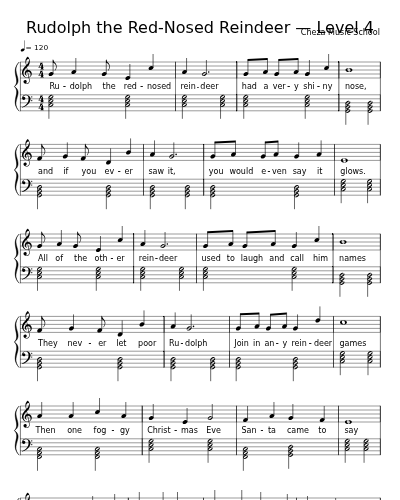 Rudolph the Red-Nosed Reindeer — Level 4 sheet music preview