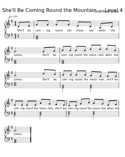 She'll Be Coming Round the Mountain — Level 4