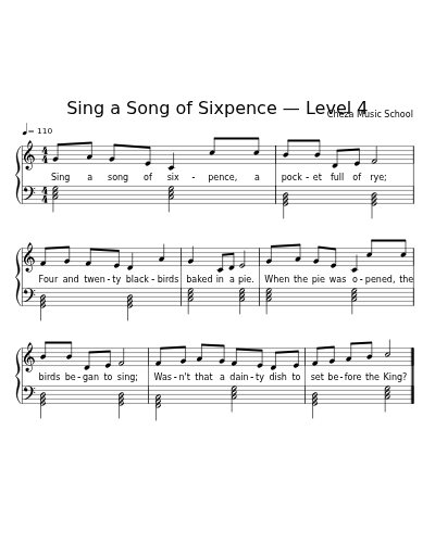 Sing a Song of Sixpence — Level 4