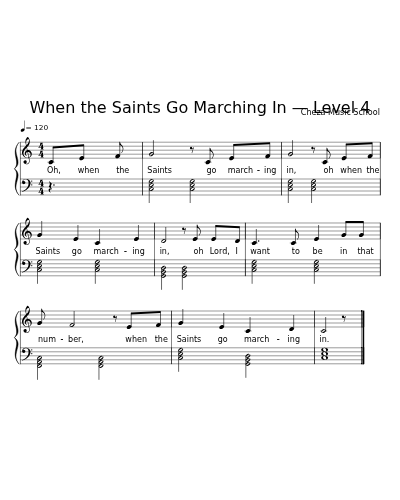When the Saints Go Marching In — Level 4 sheet music preview