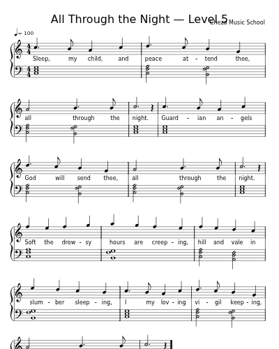 All Through the Night — Level 5 sheet music preview