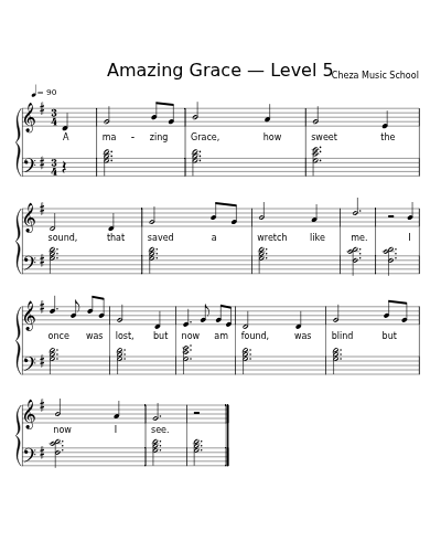 Amazing Grace — Level 5 sheet music preview