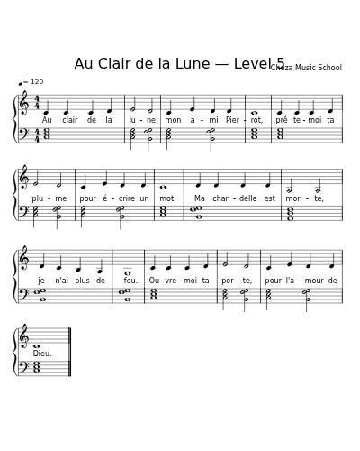Au Clair de la Lune — Level 5