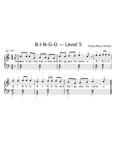 B-I-N-G-O — Level 5 sheet music preview
