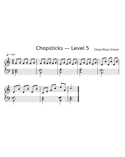 Chopsticks — Level 5 sheet music preview