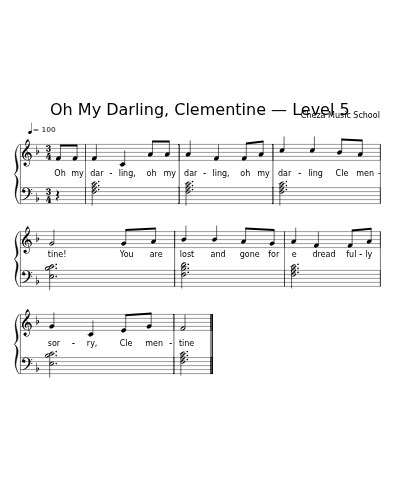 Oh My Darling, Clementine — Level 5