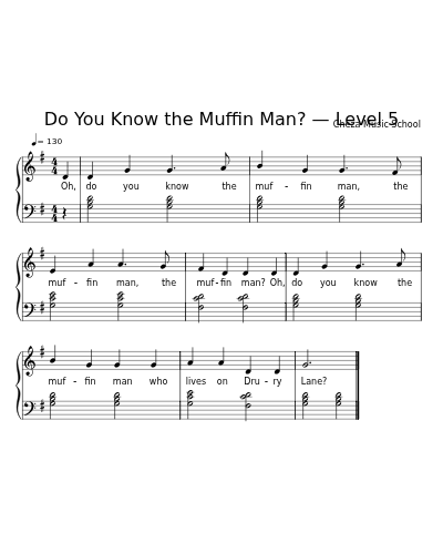 Do You Know the Muffin Man? — Level 5 sheet music preview