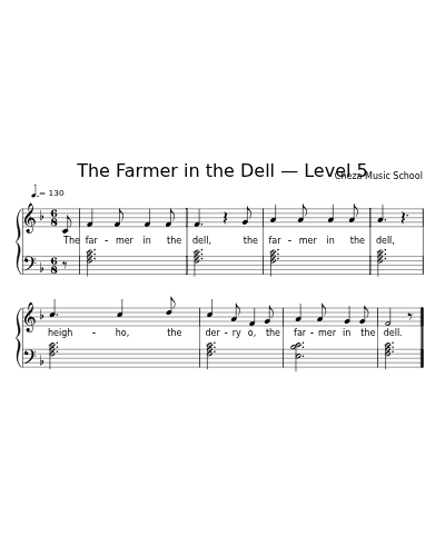 The Farmer in the Dell — Level 5 sheet music preview