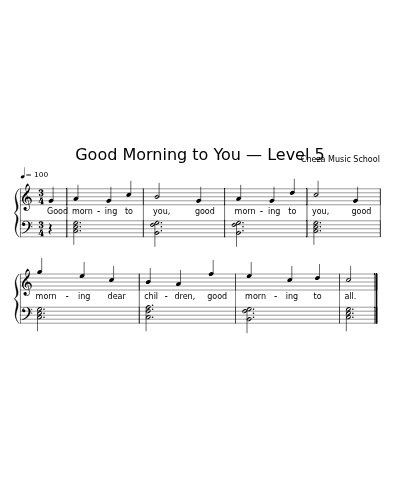Good Morning to You — Level 5 sheet music preview