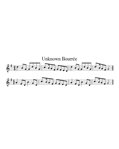 Unknown BourrÃ©e sheet music preview
