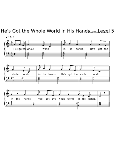 He's Got the Whole World in His Hands — Level 5 sheet music preview