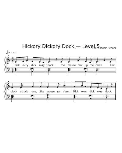 Hickory Dickory Dock — Level 5 sheet music preview