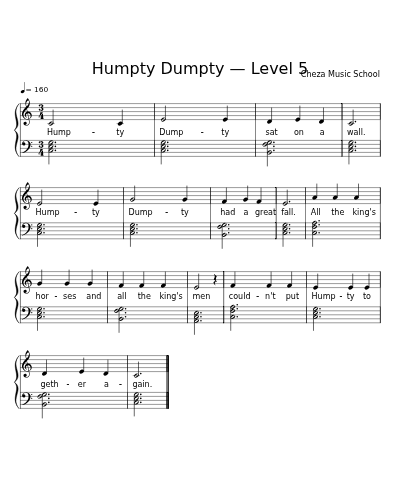 Humpty Dumpty — Level 5 sheet music preview