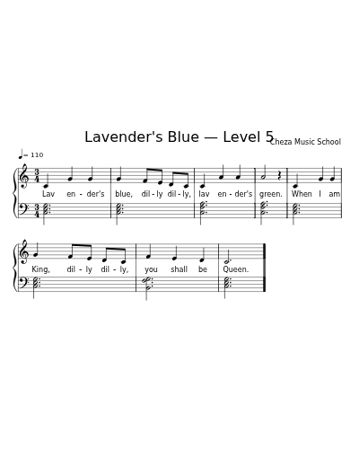 Lavender's Blue — Level 5 sheet music preview